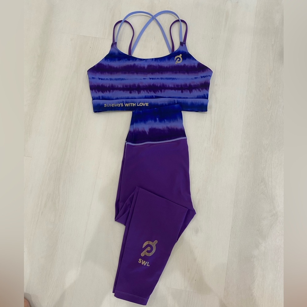 Like new SWL Peloton Purple tie-dye set willing to separate
